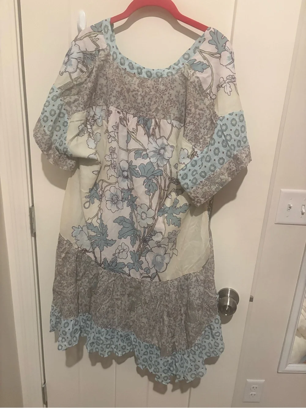 Free People Agnes Printed Mini Dress Small Color: Sage Combo NWT